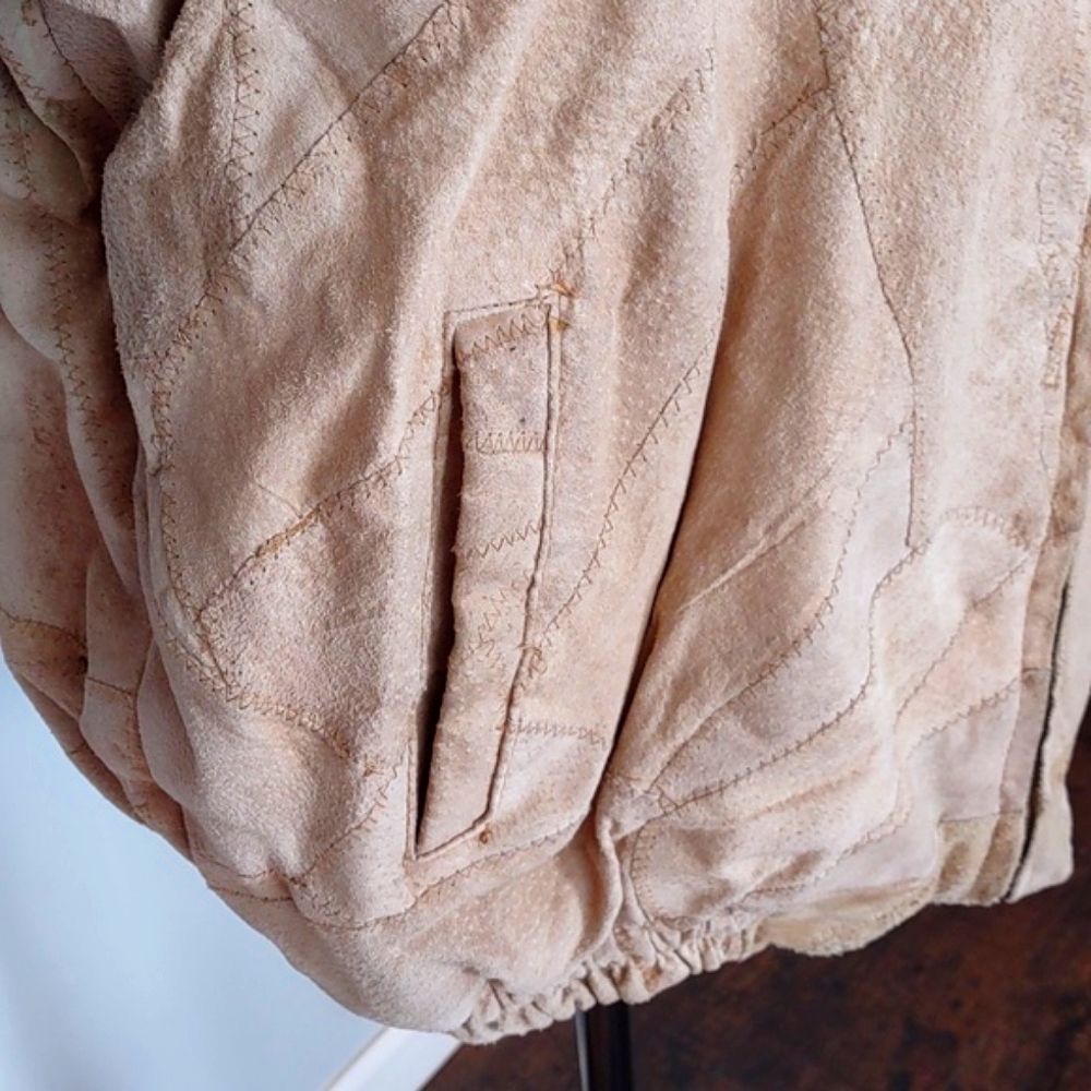 Italian Stone Design Patchwork Jacket Genuine Sue… - image 7